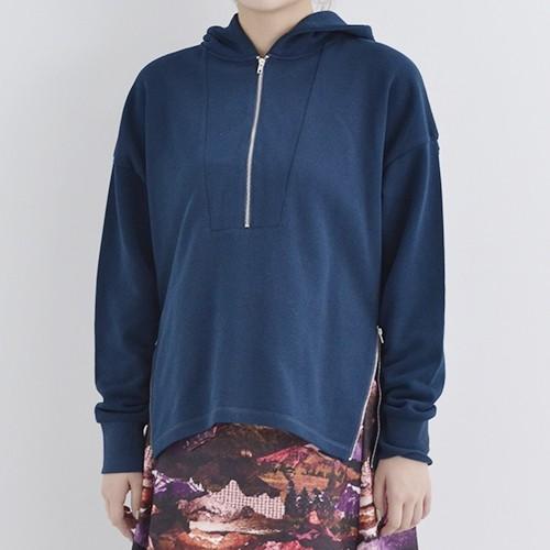 パーカー ハーフジップ サイドジップパーカー 長袖 プルオーバー Merlot メルロー レディース 8al0229 Monopool 通販 Yahoo ショッピング