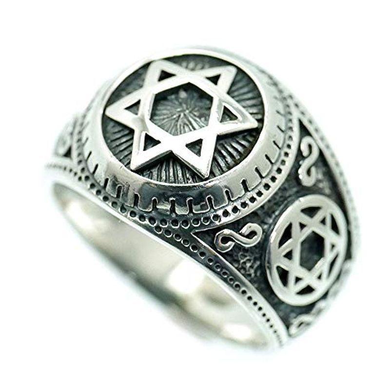 シルバーワン シルバー925 六芒星 カレッジ リング メンズ C5 ヘキサグラム 21号 ダビデの星 1jon9mhwwm Cangarela Hr