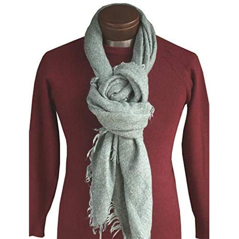 売り切れ必至 アルキビオ カメルッチ ストール グリーン 無地 ヴィスコースウール おしゃれ メンズ ブランド マフラー マフラー