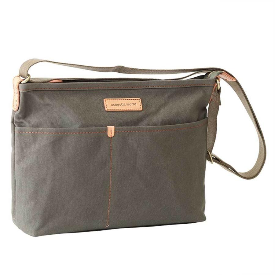 acoustic world アコースティック・ワールド stitch ステッチ ミニ ショルダーバッグ 日本製 本革 帆布 カーキ aw01906-KH