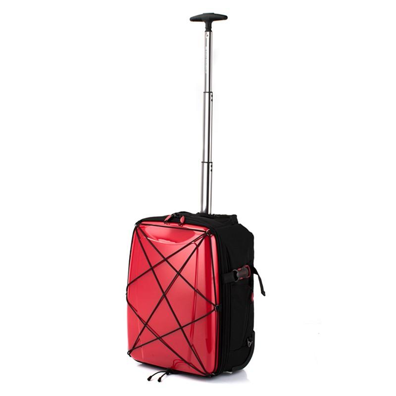 HIDEO WAKAMATSU ヒデオワカマツ ハイブリッドギア トロリー 3way キャリーケース ハードキャリー SS 20L 機内持込 レッド 85-76300-RD