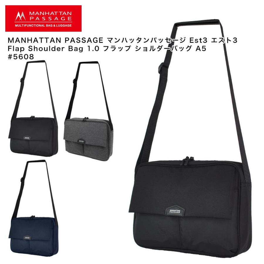 MANHATTAN PASSAGE マンハッタンパッセージ Est3 エスト3 Flap Shoulder Bag 1.0 フラップ ショルダーバッグ A5 #5608 MANHATTAN PASSAGE（マンハッタンパッセージ） Est3 エスト3 Flap
