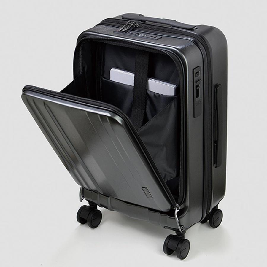 【ポイント10倍】BAGGEX バジェックス SILES サイレス キャリーケース 横型 スーツケース ファスナー フロントオープン 機内持ち込み 4輪 28L 46cm TSA 05-5210の画像