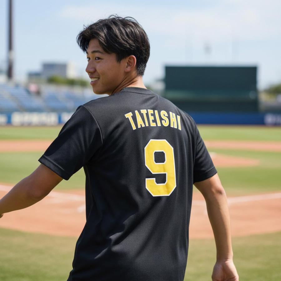 阪神タイガース グッズ 球団承認 TL 立石正広 背番号Tシャツ黄文字 NEW
