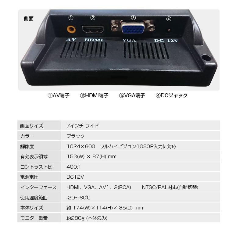 ACE SECURITY SYSTEM 防犯カメラ 監視カメラ用【HDMI対応】7インチ液晶