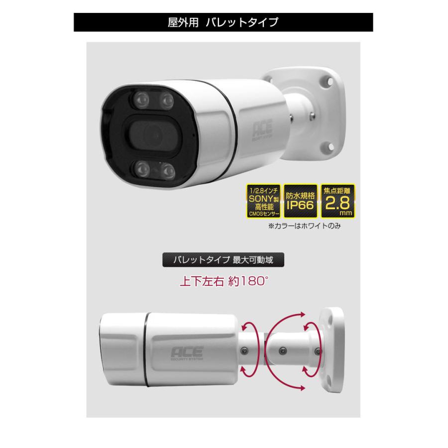 ACE SECURITY SYSTEM 防犯カメラ AHD500万画素 カメラ 追加用 XVR