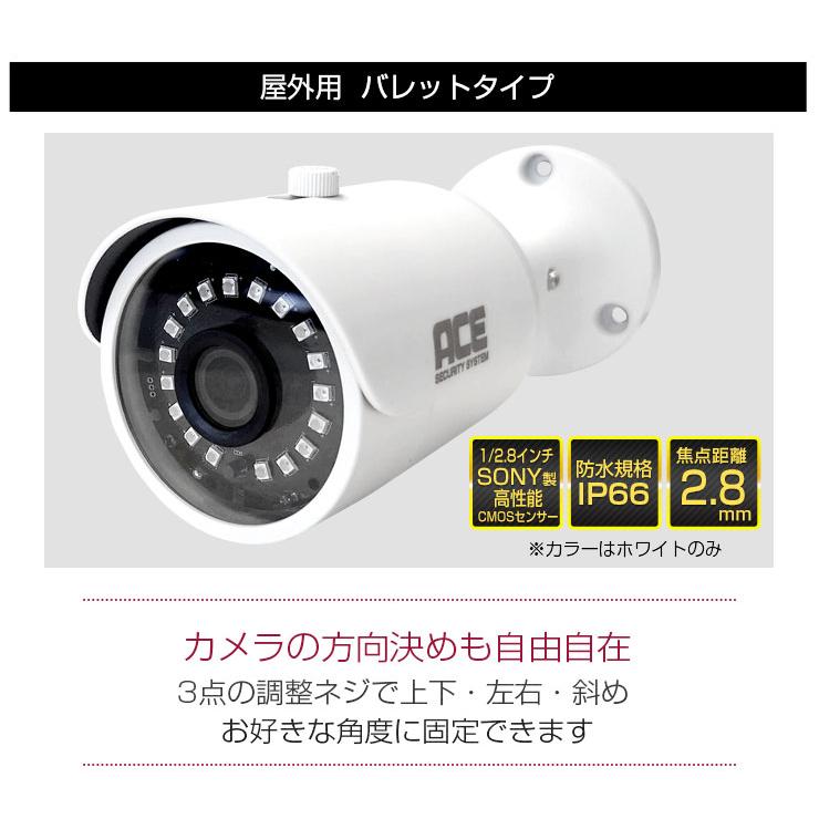 ACE SECURITY SYSTEM 防犯カメラ AHD500万画素 カメラ 追加用 XVR