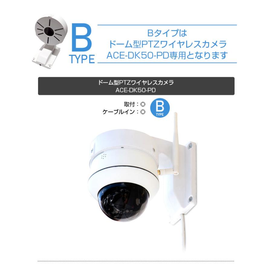 ドームカメラ 軽量 ブラケット 防犯カメラ ステー 電設部材 設置 ABS樹脂製 監視カメラ 屋内 屋外 ケーブルが目立たない ケーブルイン｜monosupply｜07