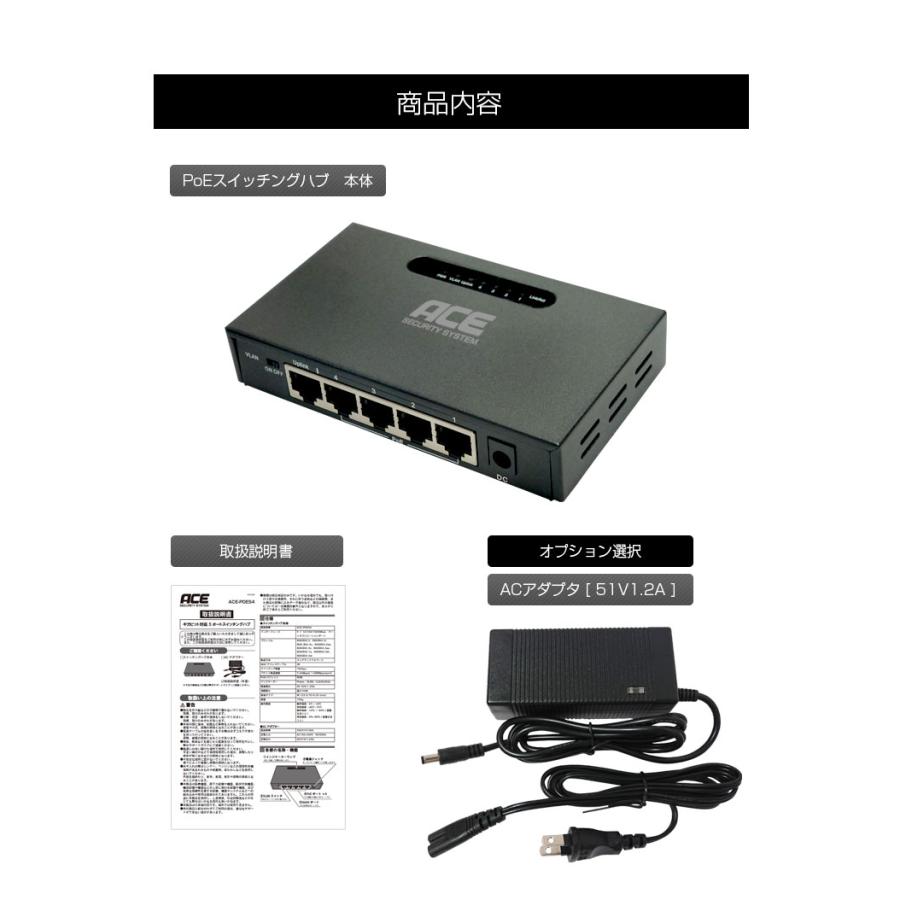 ACE SECURITY SYSTEM ACE ギガビット対応 PoEスイッチングハブ 5ポート