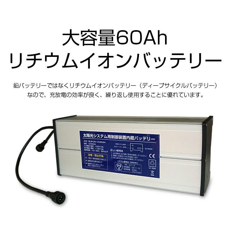 150W ソーラーパネル 60Ah リチウムイオンバッテリー セット DC12V
