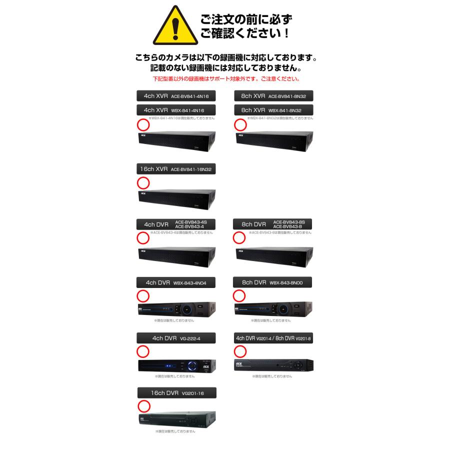 ACE SECURITY SYSTEM 防犯カメラ 監視カメラ 単品 AHD 137万画素