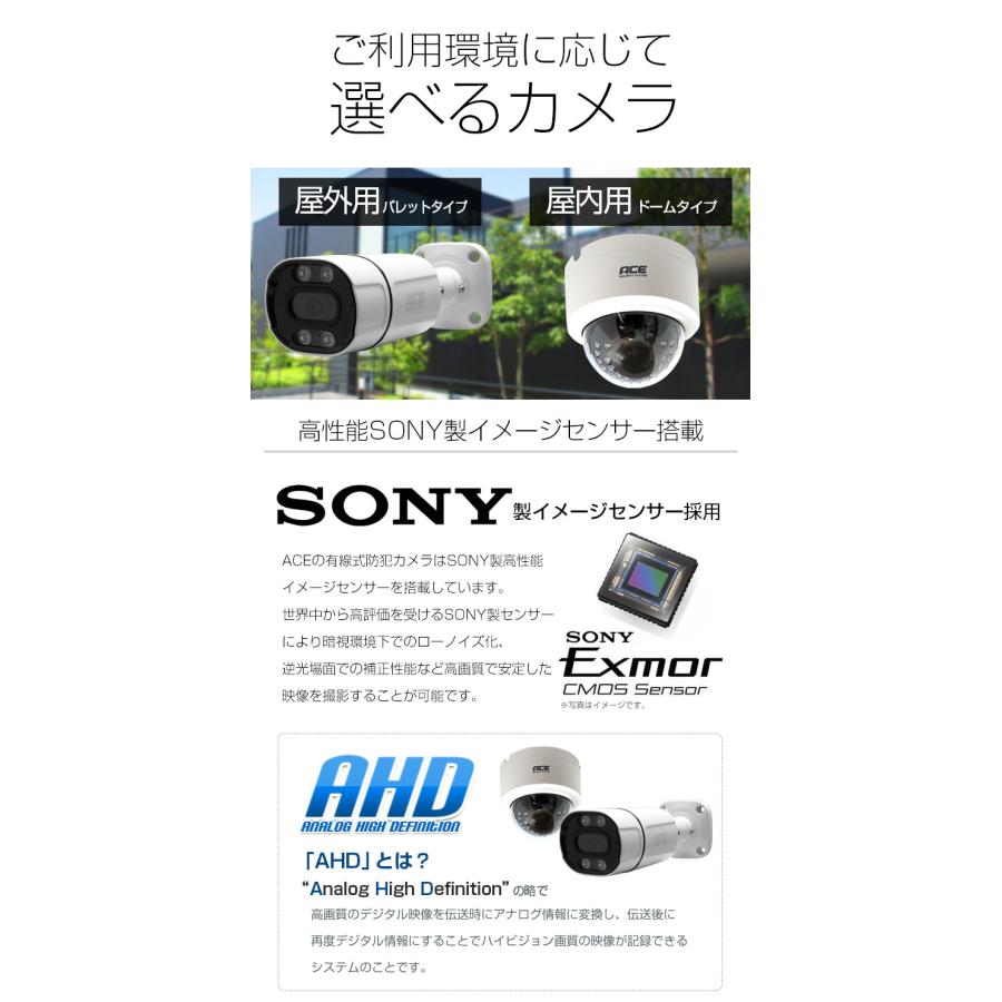 ACE SECURITY SYSTEM 防犯カメラ AHD 200万画素 追加用 屋外 ACE SECURITY SYSTEM 防犯カメラ AHD 200万画素 追加用 屋外