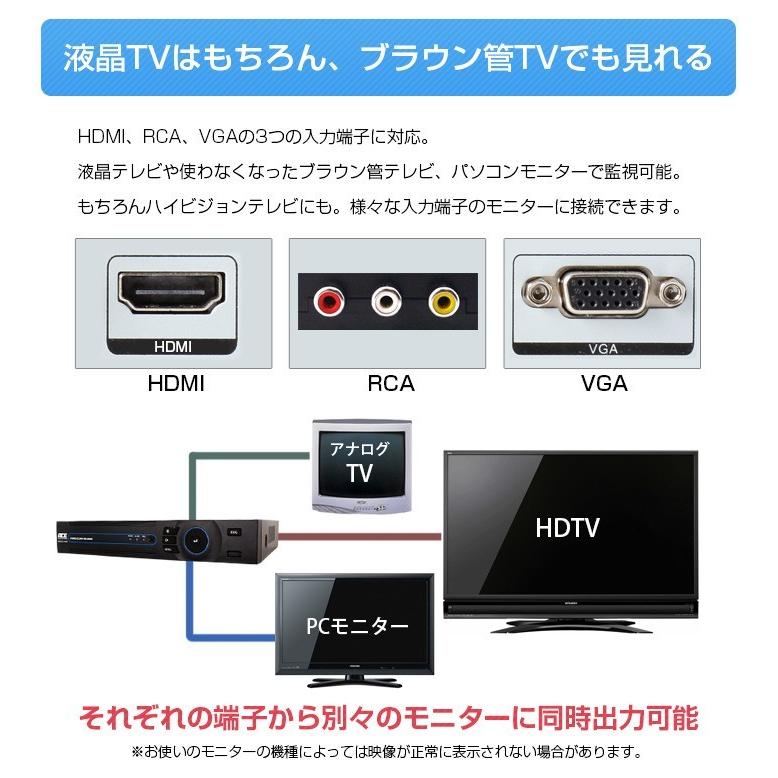 防犯カメラ 監視カメラ DVR 録画機 レコーダー 家庭用 有線 8ch AHD 8台  HDD 最大8TB ACE｜monosupply｜11