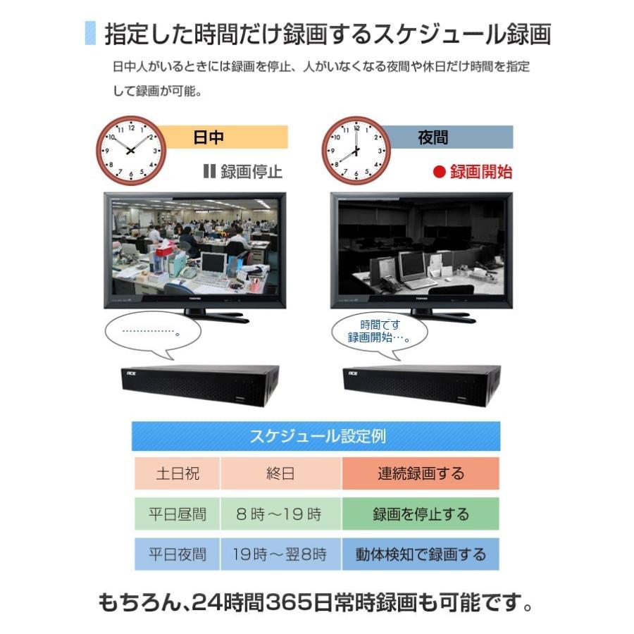 10%OFFクーポン 防犯カメラ 監視カメラ DVR 録画機 レコーダー 家庭用 有線 8ch AHD 8台  HDD 最大8TB ACE｜monosupply｜04