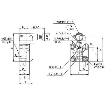トップシークレット パイロット作動形リリーフ弁 油研工業 BT-03-32