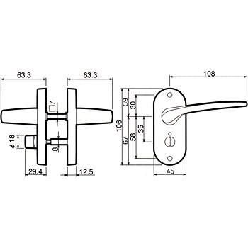 Djレバー 小判座表示錠 22新発 川口技研 Giken S60 Dj 4k Tn B