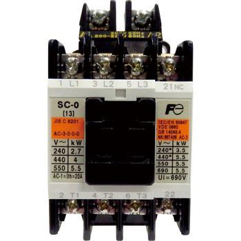 標準形電磁接触器 ケースカバーなし アイテム勢ぞろい 『3年保証』 富士電機 1b SC-0 コイルAC200V