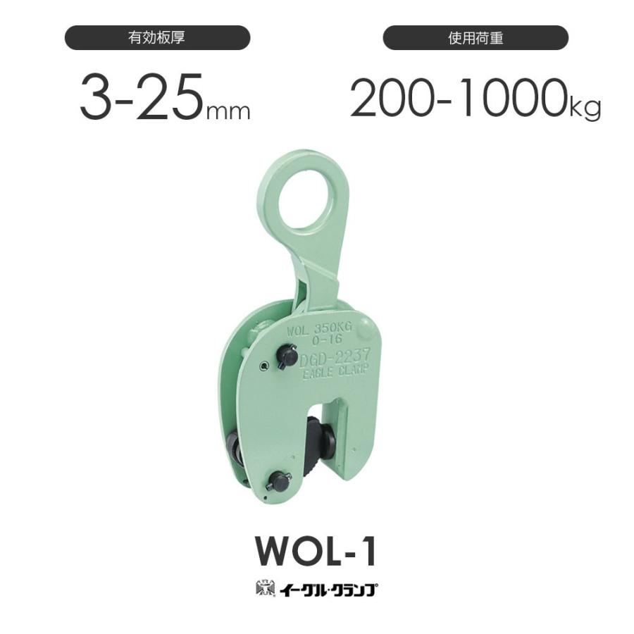 イーグルクランプ　鉄鋼用クランプ　縦つり用　WOL型　WOL-1　有効板厚3-25mm