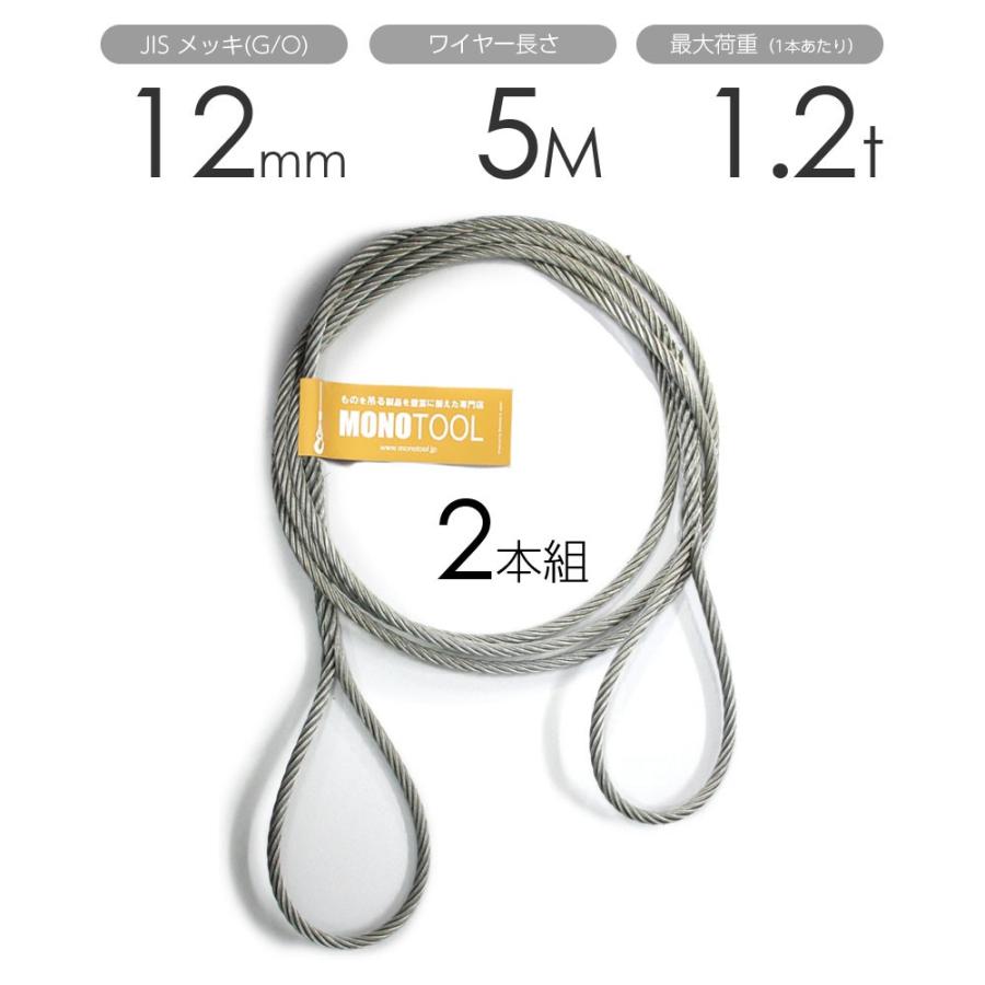 編み込みワイヤー JISメッキ(G/O) 12mm(4分)x5m 玉掛け 編み込みワイヤー JISメッキ(G/O) 12mm(4分)x5m 玉掛け