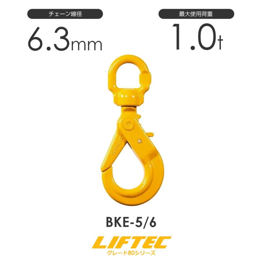 リフテック セルフロックフックスイベル付 ベアリング入 BKE-5/6 使用荷重1.0t