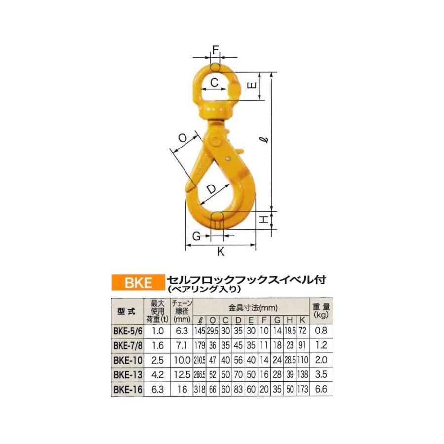 リフテック セルフロックフックスイベル付 ベアリング入 BKE-16 使用荷重6.3t｜monotool｜02