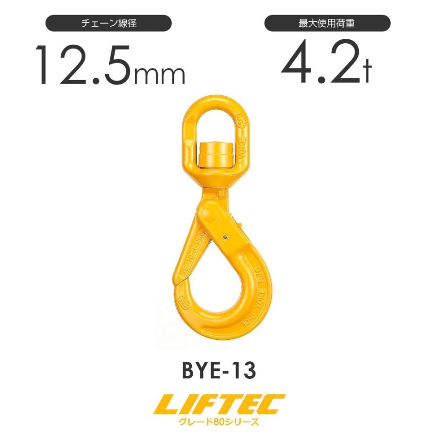 リフテック セルフロックフックスイベル付 ベアリング入 BYE-13 アイタイプ 使用荷重4.2t