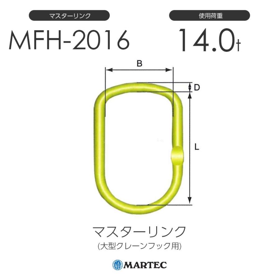 マーテック　MFH2016　マスターリンク　使用荷重14.0t　MFH-2016-10　(大型クレーンフック用)