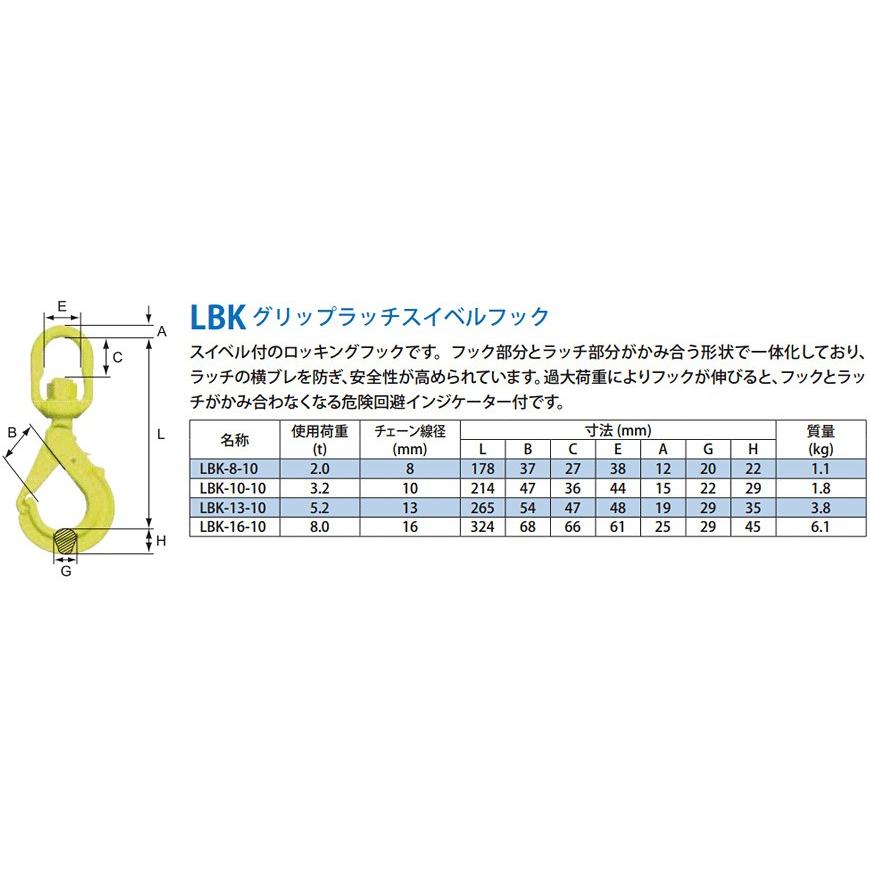 マーテック LBK16 グリップラッチスイベルフック LBK-16-10 使用 マーテック LBK16 グリップラッチスイベルフック LBK-16-10 使用