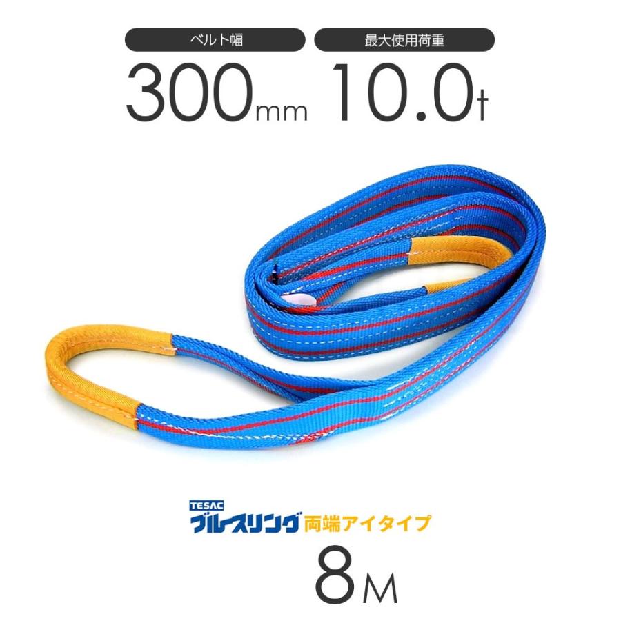 ブルースリング 3E 300x8（両端アイ）300mmx8m ベルトスリング made in JAPAN