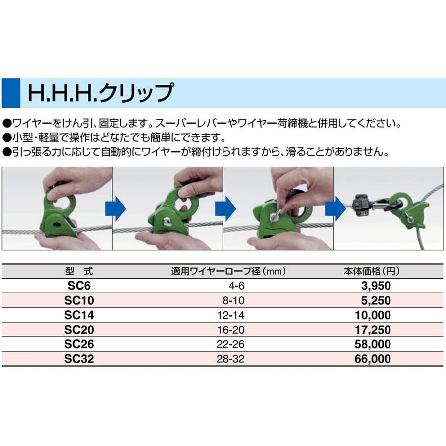 3H スリーエッチ クリップ SC20 ワイヤー径16〜20mm : モノ 3H スリーエッチ クリップ SC20 ワイヤー径16〜20mm : モノ