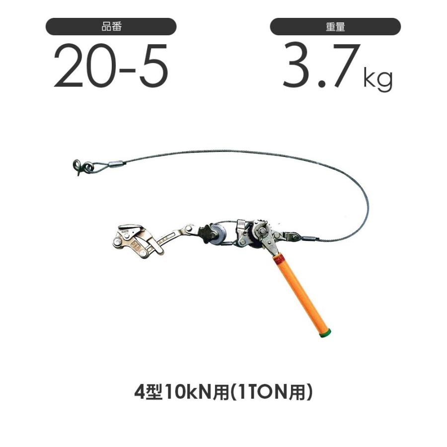 NAGAKI ハルー1000(4型) 20-5 セット活線用 ワイヤー式 ハルー張線器 4