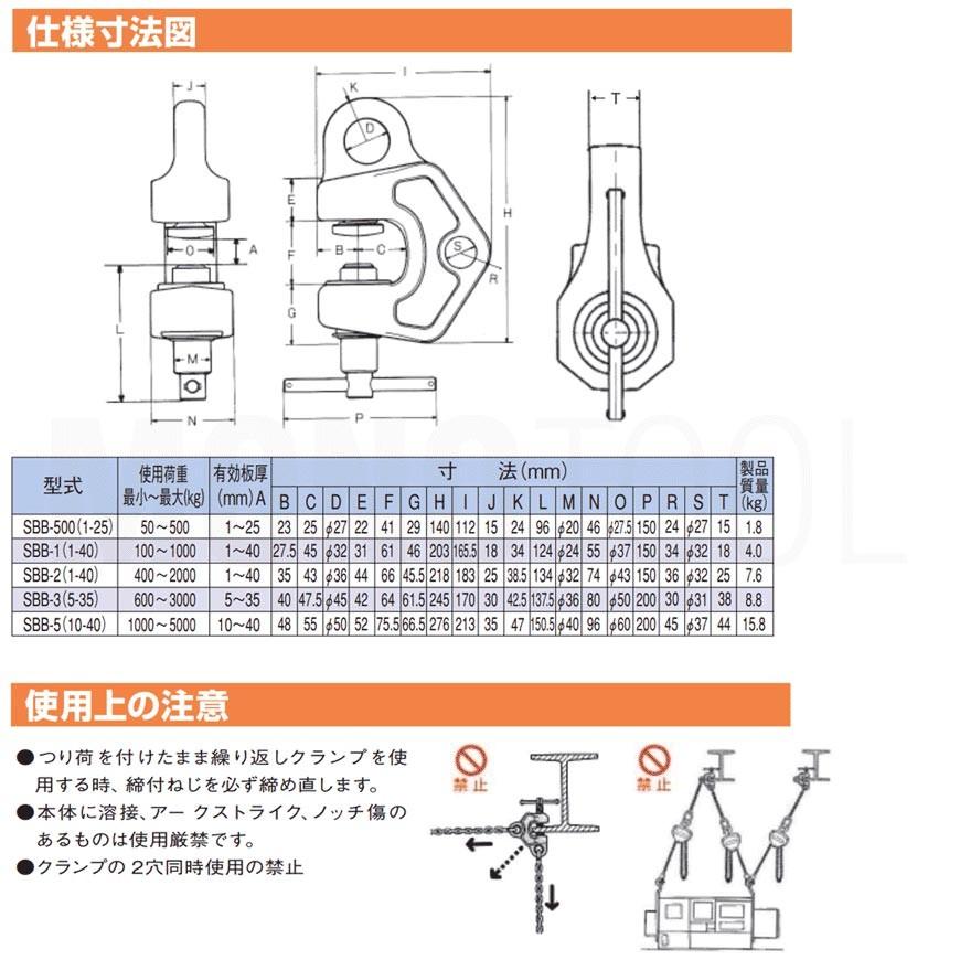 イーグルクランプ 鉄鋼用クランプ ねじ式全方向 SBB-2-