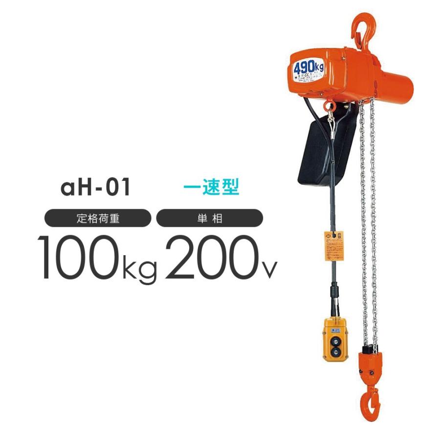 激安正規品 象印 単相200V小型電気チェーンブロック 1速型 100KG 3M 1台 品番 象印 α型電気トロリ結合式電気チェーンブロック 1速型 単相200V 定格荷重0.16t 揚程3m