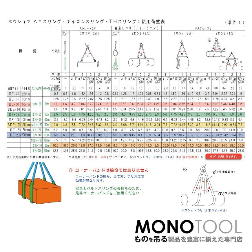 国産ポリエステルスリング AYスリング 両端アイ形(E型)幅100mm 国産ポリエステルスリング AYスリング 両端アイ形(E型)幅100mm