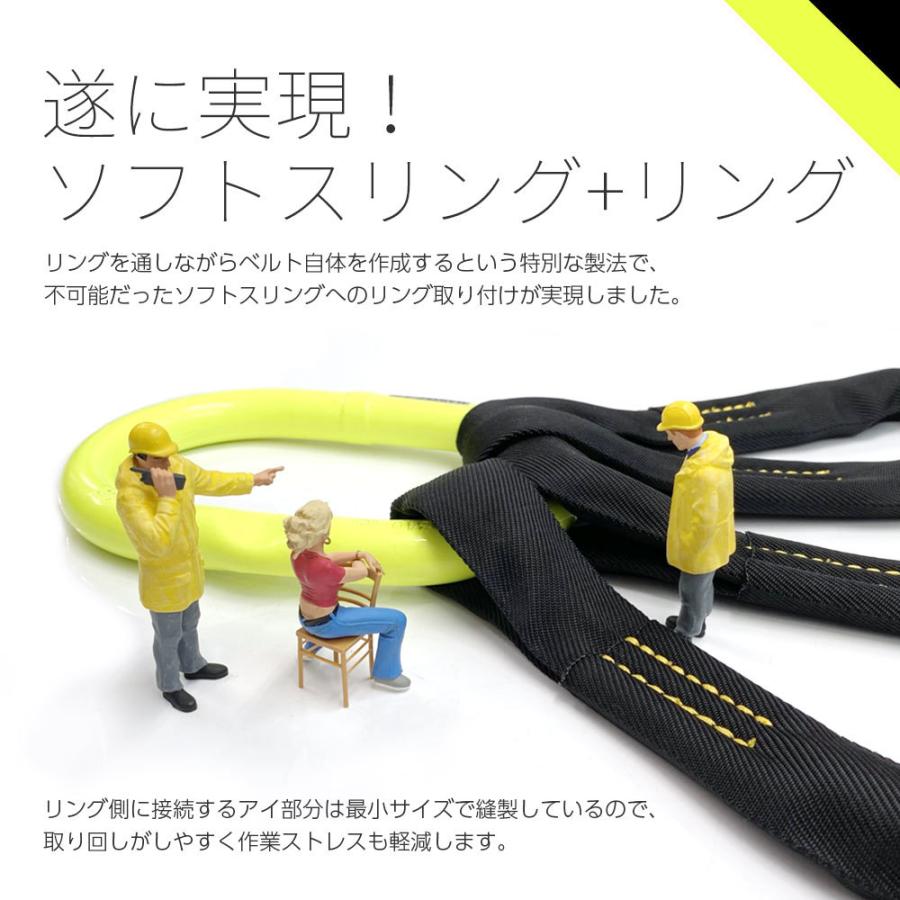 国産ソフトスリング2本吊り 使用荷重1.0t リング・フック 国産ソフトスリング2本吊り 使用荷重1.0t リング・フック