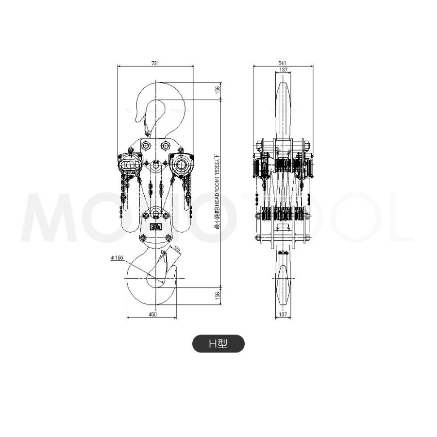 象印チェンブロック スーパー100 チェーンブロック H型 H-50 50t 標準