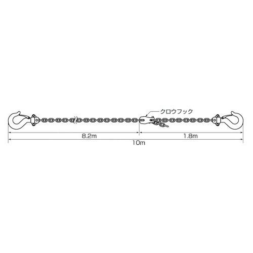 スリーエッチ パレットプーラー用フック付チェーン10M PPC10m スリーエッチ パレットプーラー用フック付チェーン10M PPC10m