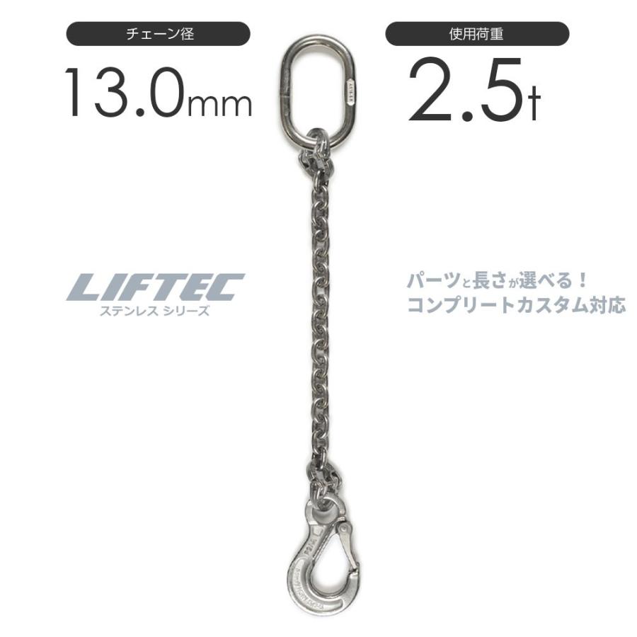 ステンレスチェーンスリング 1本吊り 13mm 使用荷重:2.5t ステンレスチェーンスリング 1本吊り 13mm 使用荷重:2.5t