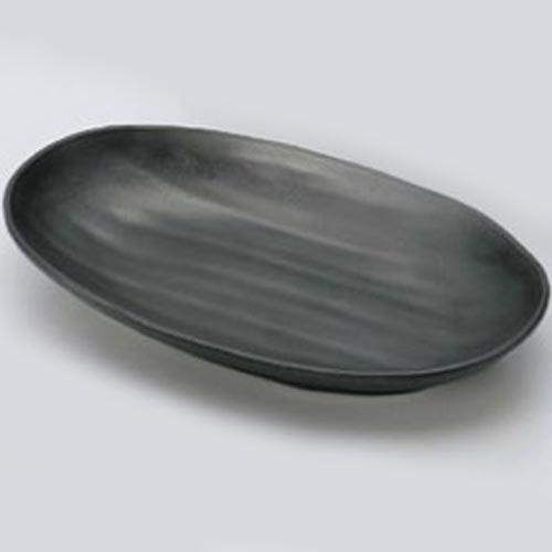 マイン メラミン食器 メラミンウェア 小判皿 中 黒 M11-136 : モノタス