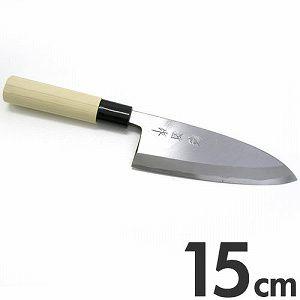 切付型出刃 5寸 15cm 研ぎ済み 切付 出刃 包丁 業務用 出刃 特製白三鋼 霧研 15cm : モノタス・キッチン雑貨専門店