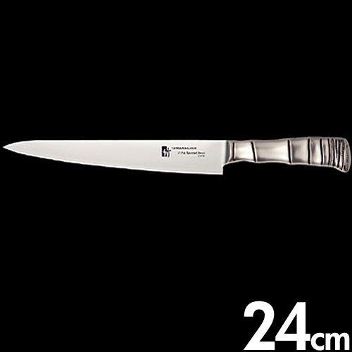 片岡製作所　包丁　タマハガネ　竹　筋引　両刃　240mm　TK-1113