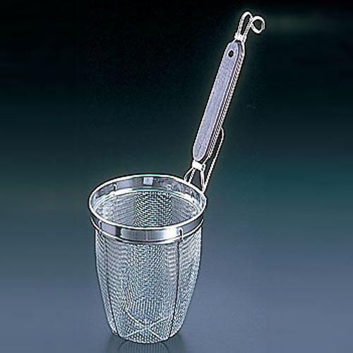 5個タケコシ てぼ 18-8 ローズ柄 うどん揚 深型 丸底 ケヤキ