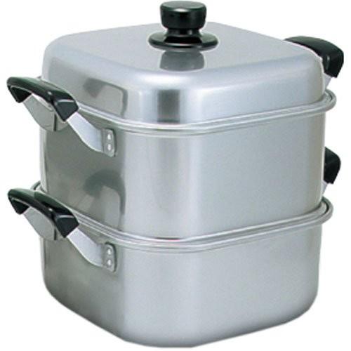 アカオ 軽銀 角型蒸器26珊 一重（蒸し器・蒸し鍋） 調理器具-せいろ、蒸し器