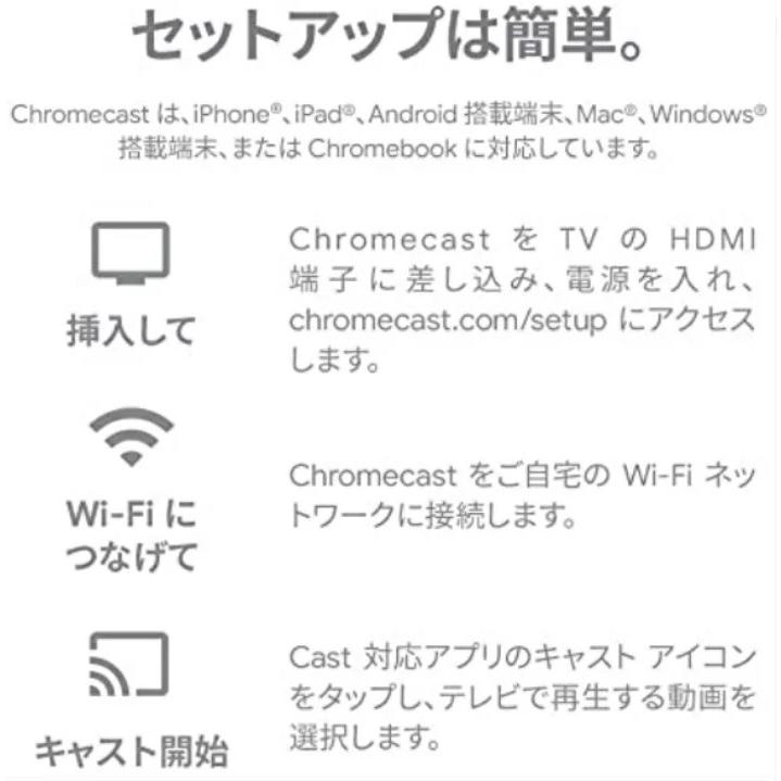 クロームキャスト グーグル Google chromecast チャコール 最新第3世代 GA00439-JP ミラーリング機能｜monoworld-japan｜03