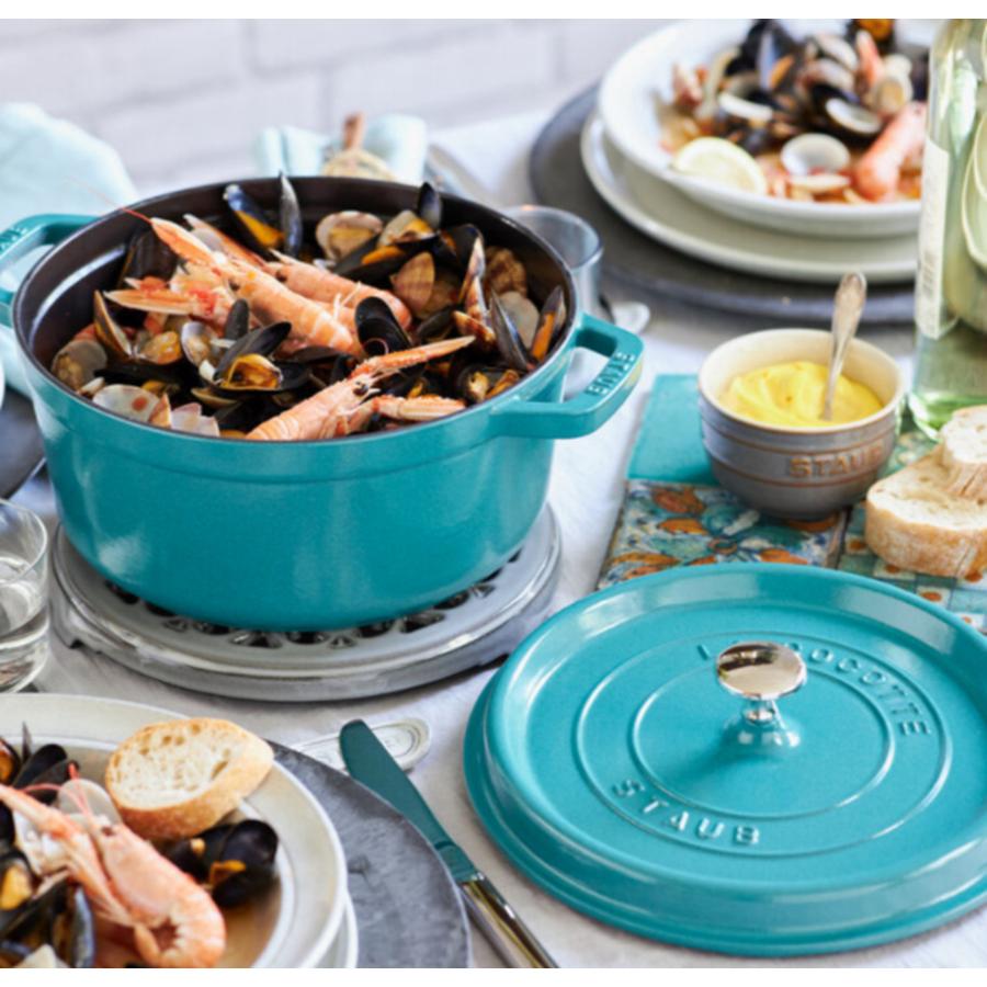 限定カラー Staub ストウブ ラウンドココット 22センチ ミント 限定カラー Staub ストウブ ラウンドココット 22センチ ミント