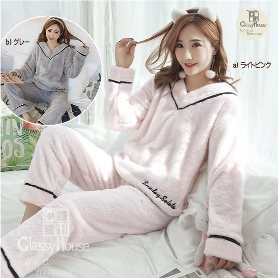 ルームウェア レディース パジャマ お洒落 可愛い もこもこ クラッシィハウス ナチュラルスタイルネックラインルームウェア C18aw 2 3 007 1 296 Classy House 通販 Yahoo ショッピング