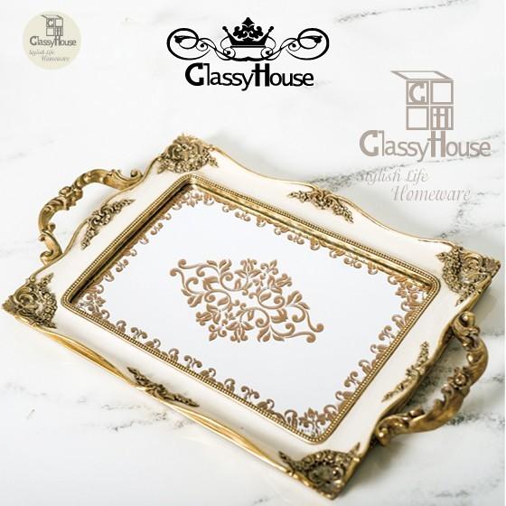 トレイ お盆 インテリアトレイ お洒落 エレガント アンティーク 欧風