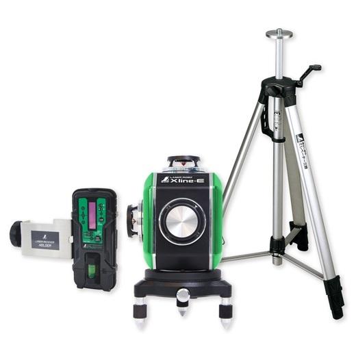 中古 シンワ レーザーロボ Xline-E グリーン 71610 レーザー墨出し器 (71620 受光器 三脚セット) シンワ レーザーロボ X line-E グリーン 受光器・三脚セット（フル