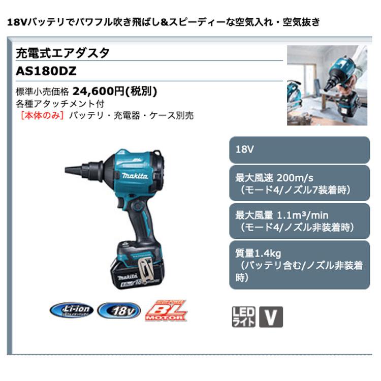 マキタ 【在庫あり】マキタ AS180DZ 充電式エアダスタ 18V対応 マキタ 【在庫あり】マキタ AS180DZ 充電式エアダスタ 18V対応