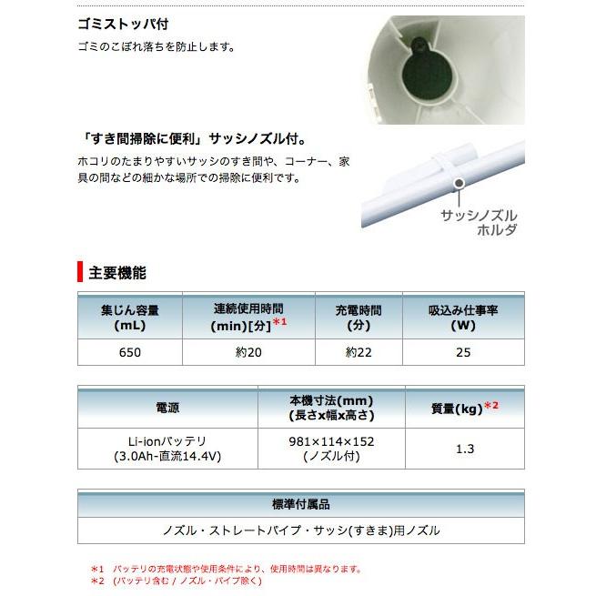 マキタ（makita） 充電式クリーナー CL140FDZW カプセル式/トリガ